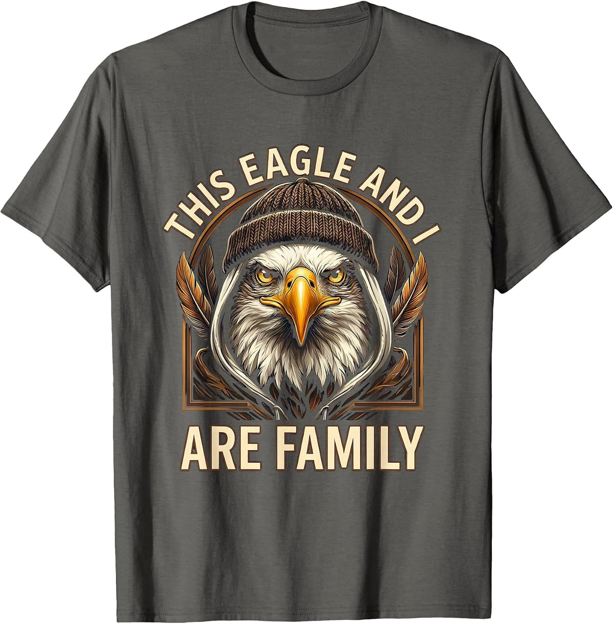 This Eagle And I Are Family Faith Lover Gift T-Shirt - Asphalt Grey