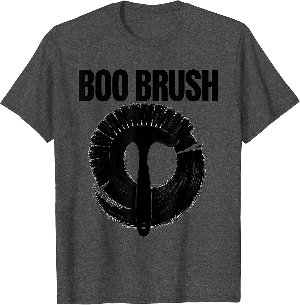 Men's Boo Brush Funny Skeleton Hairstylist Barber Halloween Humor T-Shirt - Dark Heather Grey