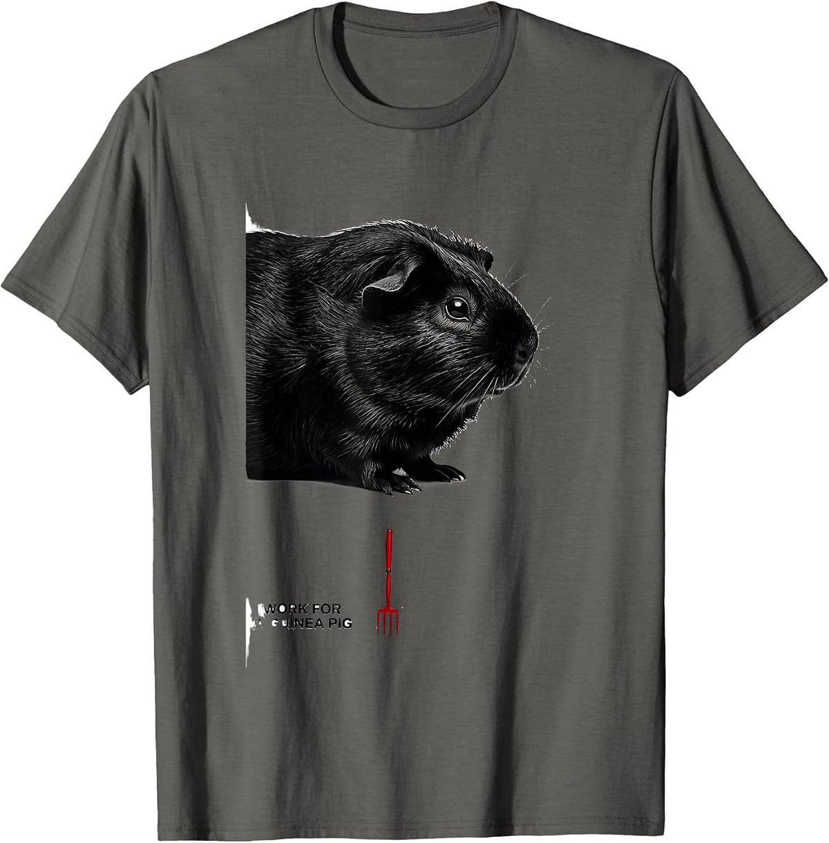 Men's I Work For A Guinea Pig Funny Pet Lover Cavy Owner T-Shirt - Asphalt Grey