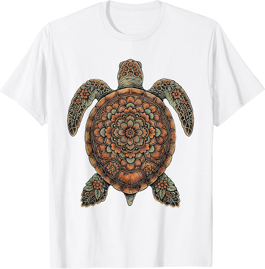 Men's Christian Sea Turtle Sunlit Ocean Illustration T-Shirt - White