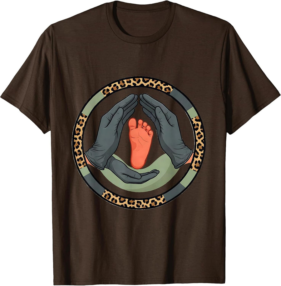 Sealed Hands Badge OB GYN Squad Nurse Tech Humor T-Shirt - Brown