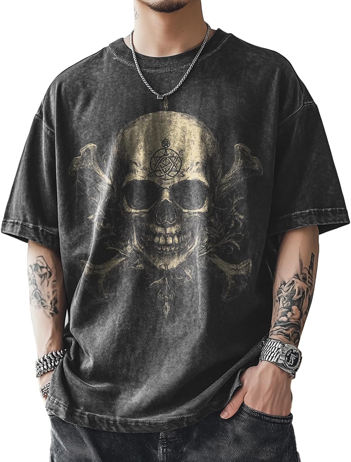 domirica Mens Graphic T-Shirts 90s Rock Summer Big and Tall Workout Breathable Quick Dry Short Sleeve 100% Cotton Tee Shirts