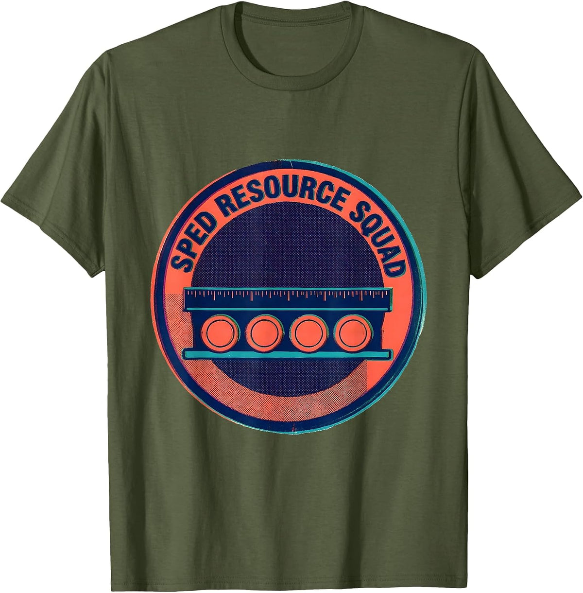 SPED Resource Squad Risograph Special Education Teacher Aide T-Shirt - Olive Green