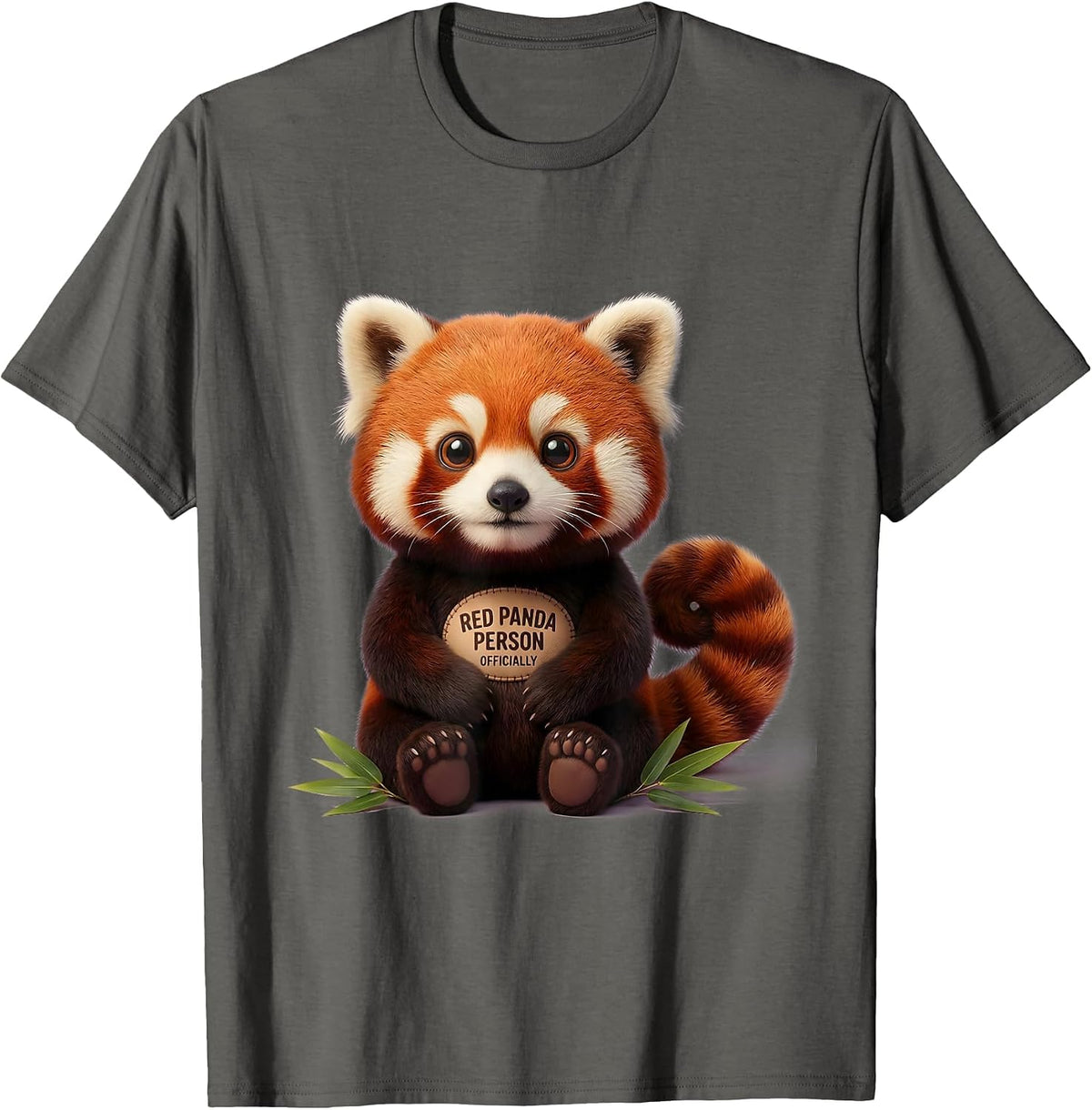 Red Panda Person, Officially Cute Kawaii Panda Lover Gift T-Shirt - Asphalt Grey