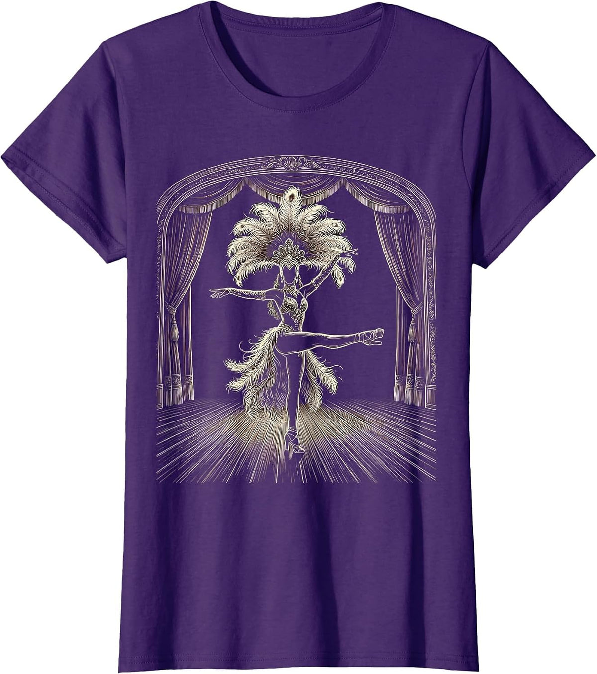 Women's Lone Dancer on Stage Showgirl Life Graphic T-Shirt - Purple