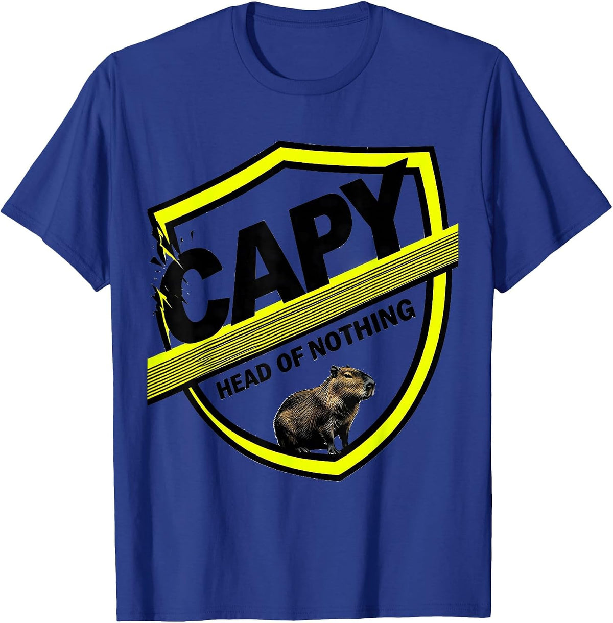 Men's Capy, Head Of Nothing Funny Capybara Animal Meme Humor T-Shirt - Royal Blue