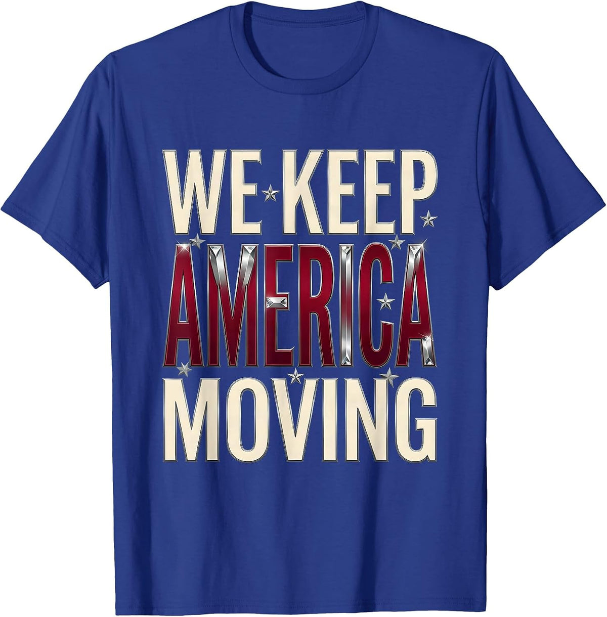 We Keep America Moving Labor Day Mechanic Design T-Shirt - Royal Blue