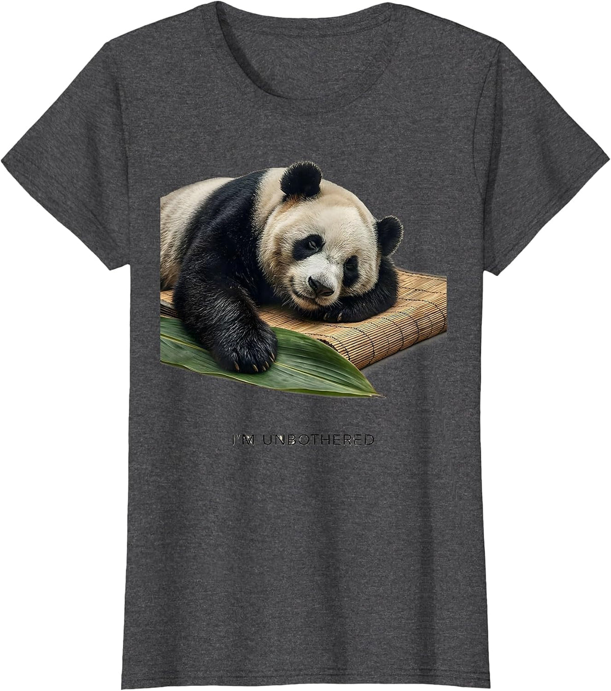 Women's I'm Unbothered Cute Panda Lover Funny Animal Humor T-Shirt - Dark Heather Grey