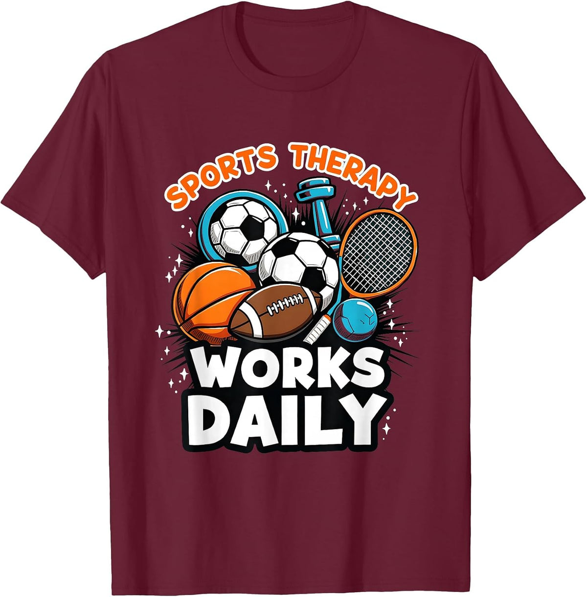 Sports Therapy Works Daily Athletic Graphic T-Shirt - Burgundy