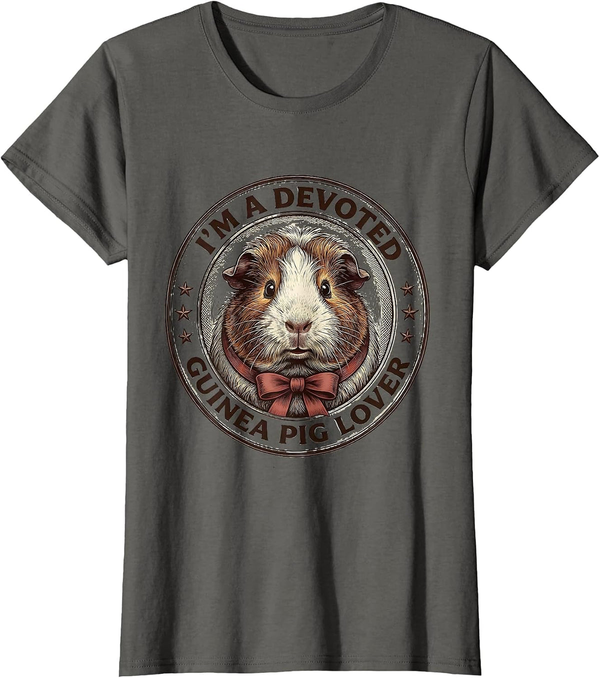 Women's I'm A Devoted Guinea Pig Lover Funny Farm Animal Humor T-Shirt - Asphalt Grey
