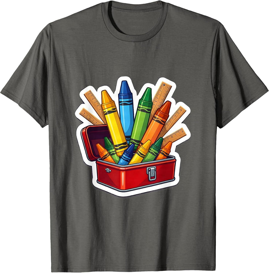 Special Education Toolbox Crayon Ruler Graphic T-Shirt - Asphalt Grey
