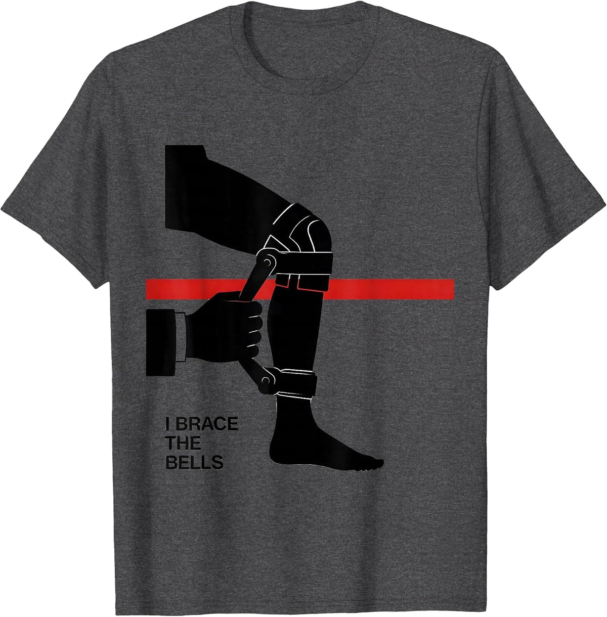 I Brace The Bells Funny Physical Therapy Christmas Therapist T-Shirt - Dark Heather Grey