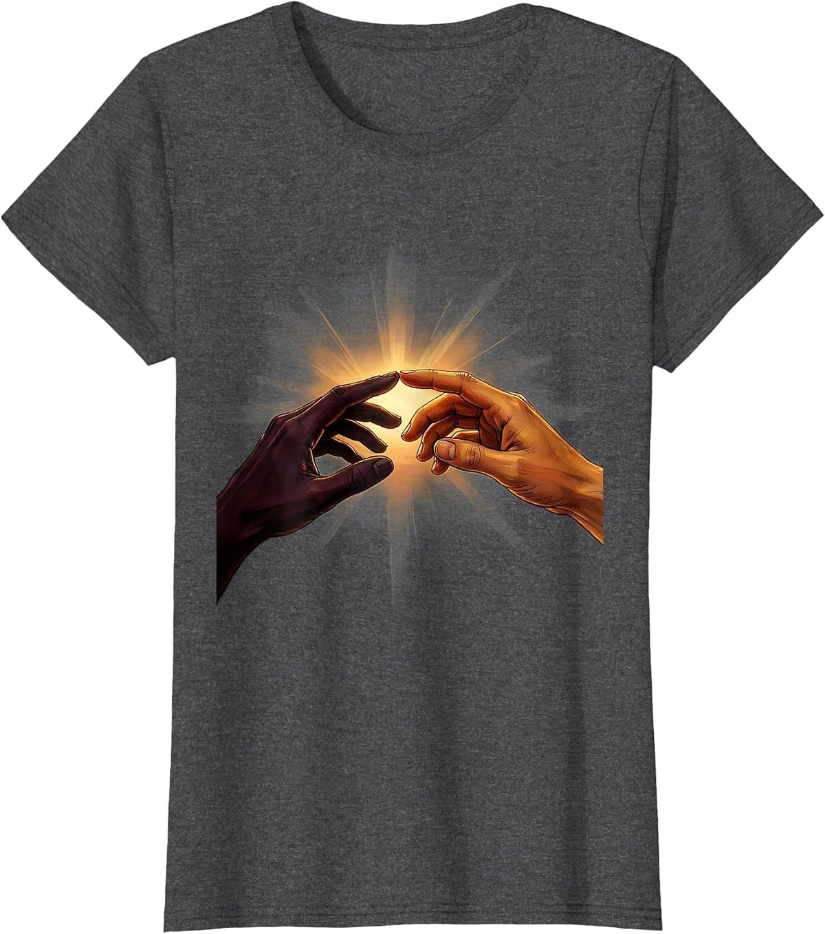 Women's Reaching Hands Suicide Prevention Awareness Design T-Shirt - Dark Heather Grey
