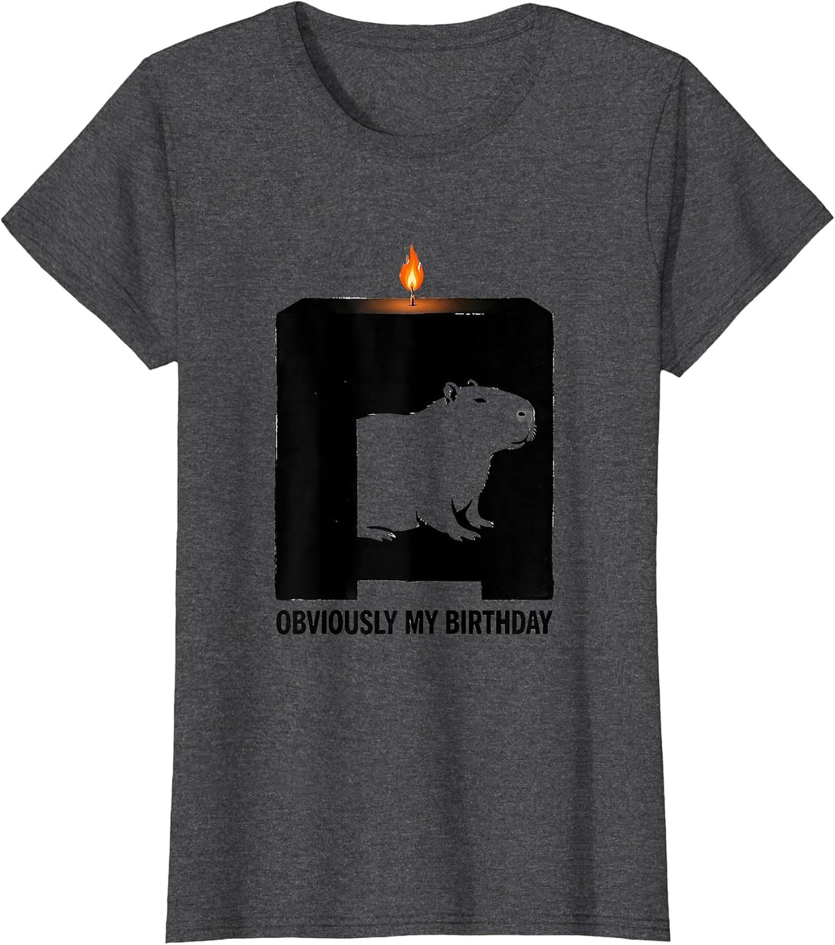 Women's Obviously My Birthday Kawaii Capybara Birthday To Me Cute T-Shirt - Dark Heather Grey