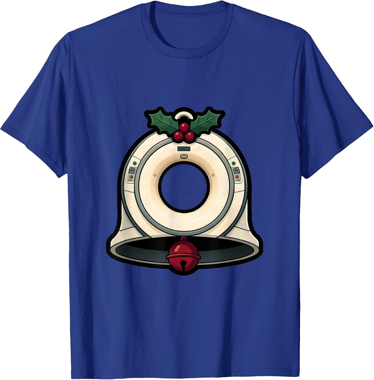 CT Gantry Christmas Bell Radiology Tech Holiday Humor T-Shirt - Royal Blue