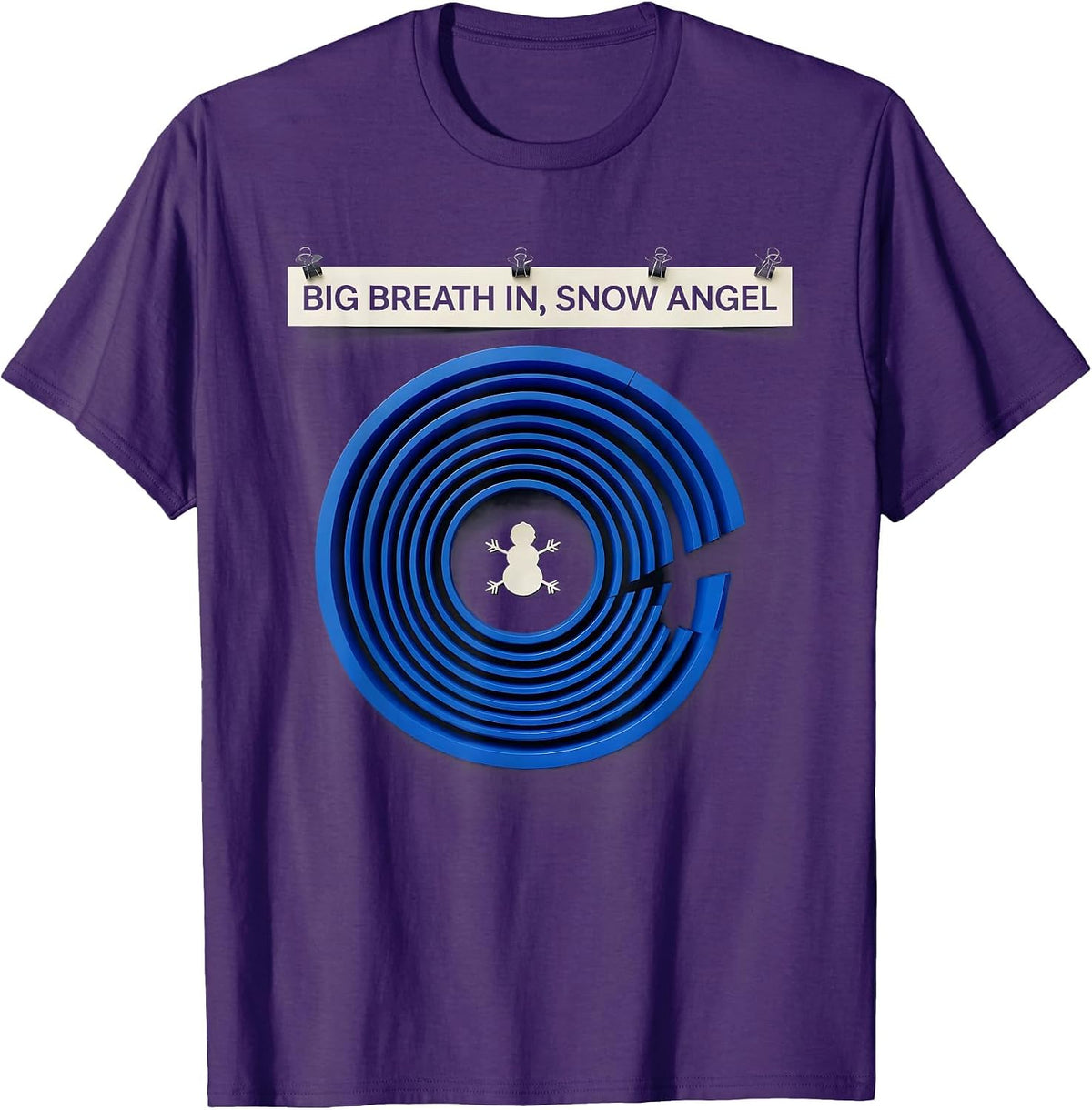 Men's Big Breath In Snow Angel Funny Radiology Xray Tech Christmas T-Shirt - Purple