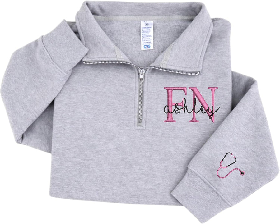 Personalized Embroidered Nurse Sweatshirt for Women, Custom Name & Specialties (ER, RN, NP, L&D), Nurse Gifts - Forensic