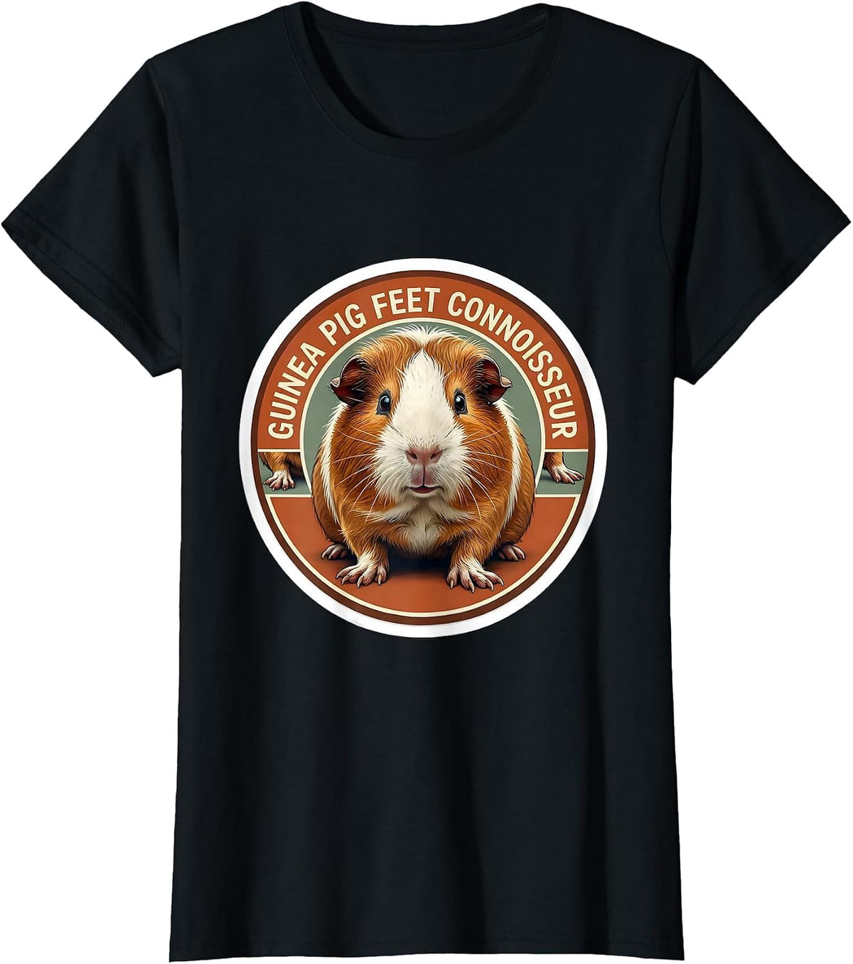 Women's Guinea Pig Feet Connoisseur Funny Pet Lover Cavy Owner T-Shirt - Black