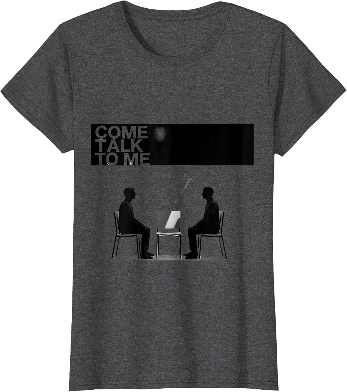 Women's Come Talk To Me Funny School Counselor Camp Counselor T-Shirt - Dark Heather Grey