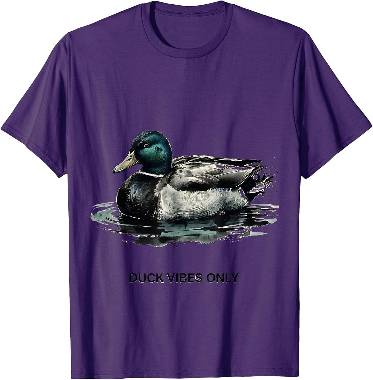 Duck Vibes Only Funny Duck Lover Design T-Shirt - Purple