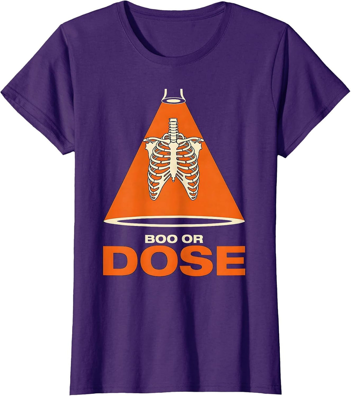 Women's Boo Or Dose Stencil Graphic Radiology Tech Halloween T-Shirt - Purple