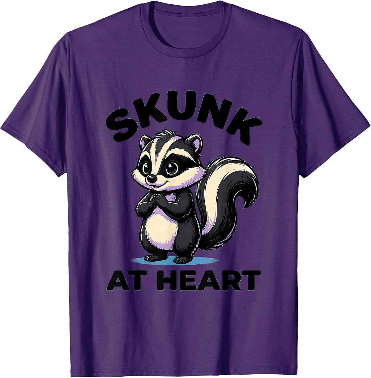 Skunk At Heart Cute Kawaii Skunk Lover Gift Animal Humor T-Shirt - Purple