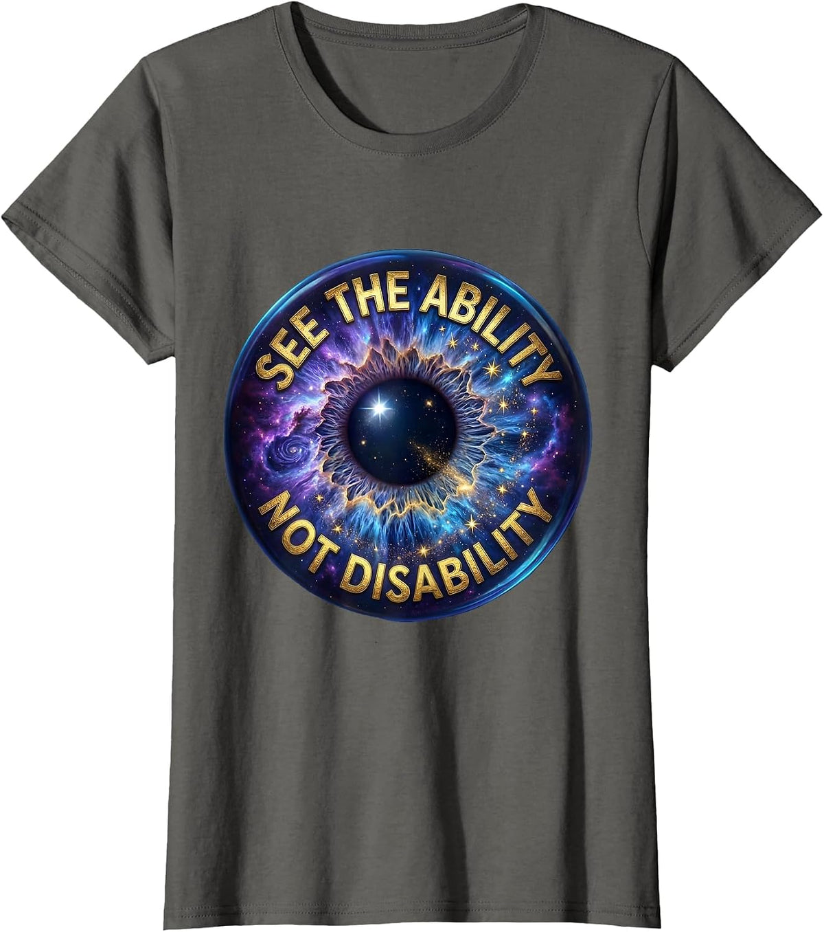 Women's See The Ability Not Disability Special Ed Teacher T-Shirt - Asphalt Grey