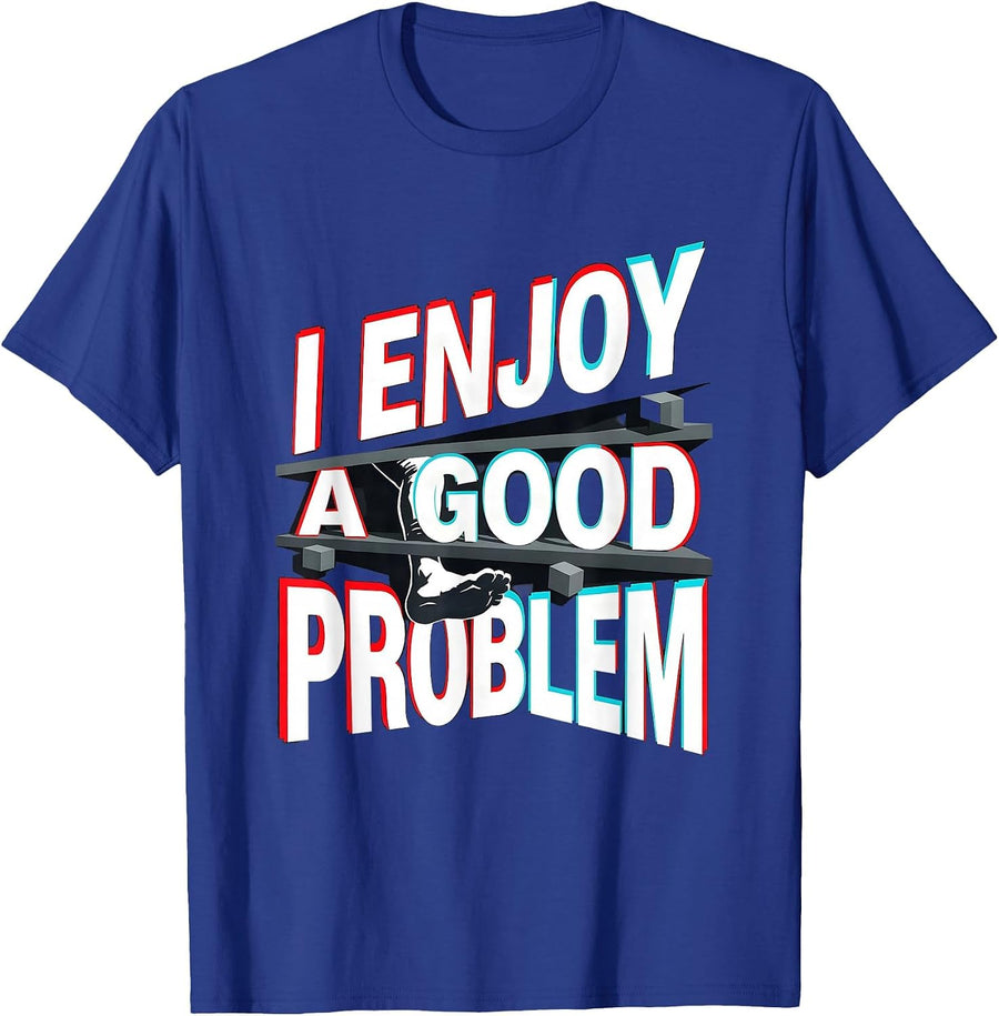 I Enjoy A Good Problem Funny Rock Climbing Bouldering T-Shirt - Royal Blue