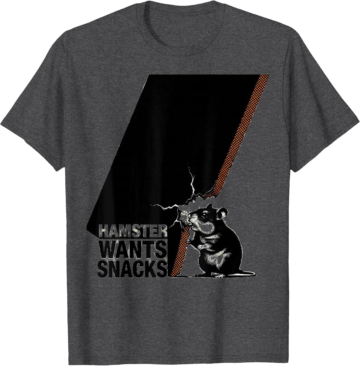 Men's Hamster Wants Snacks Funny Hamster Lover Pet Owner Humor T-Shirt - Dark Heather Grey