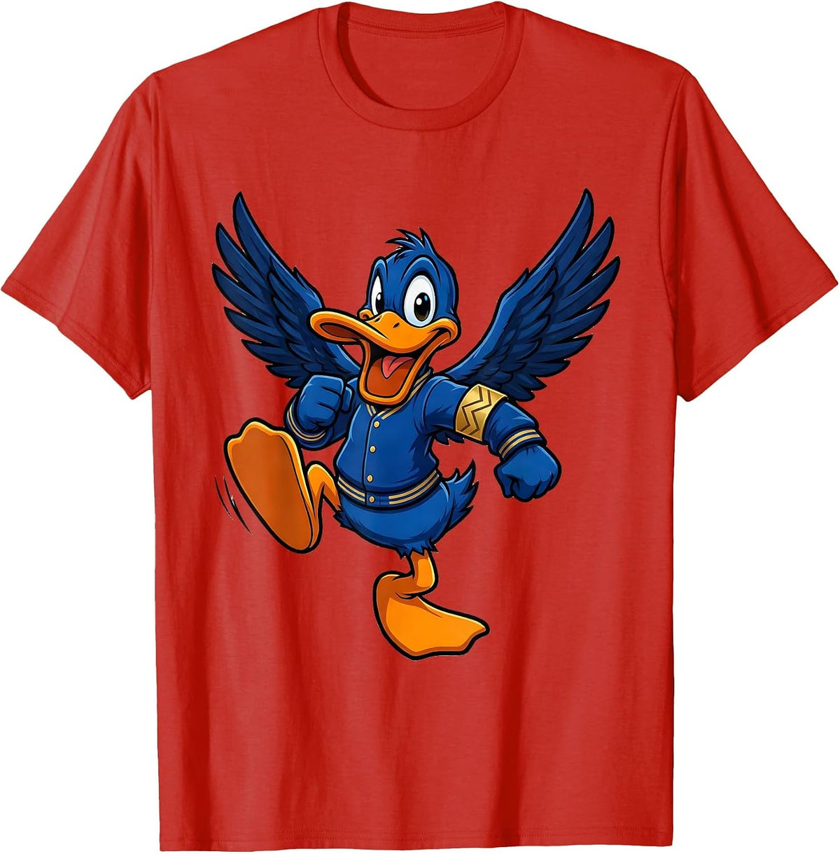 Men's Duck Mascot Sports Humor Casual Novelty Gift T-Shirt - Red