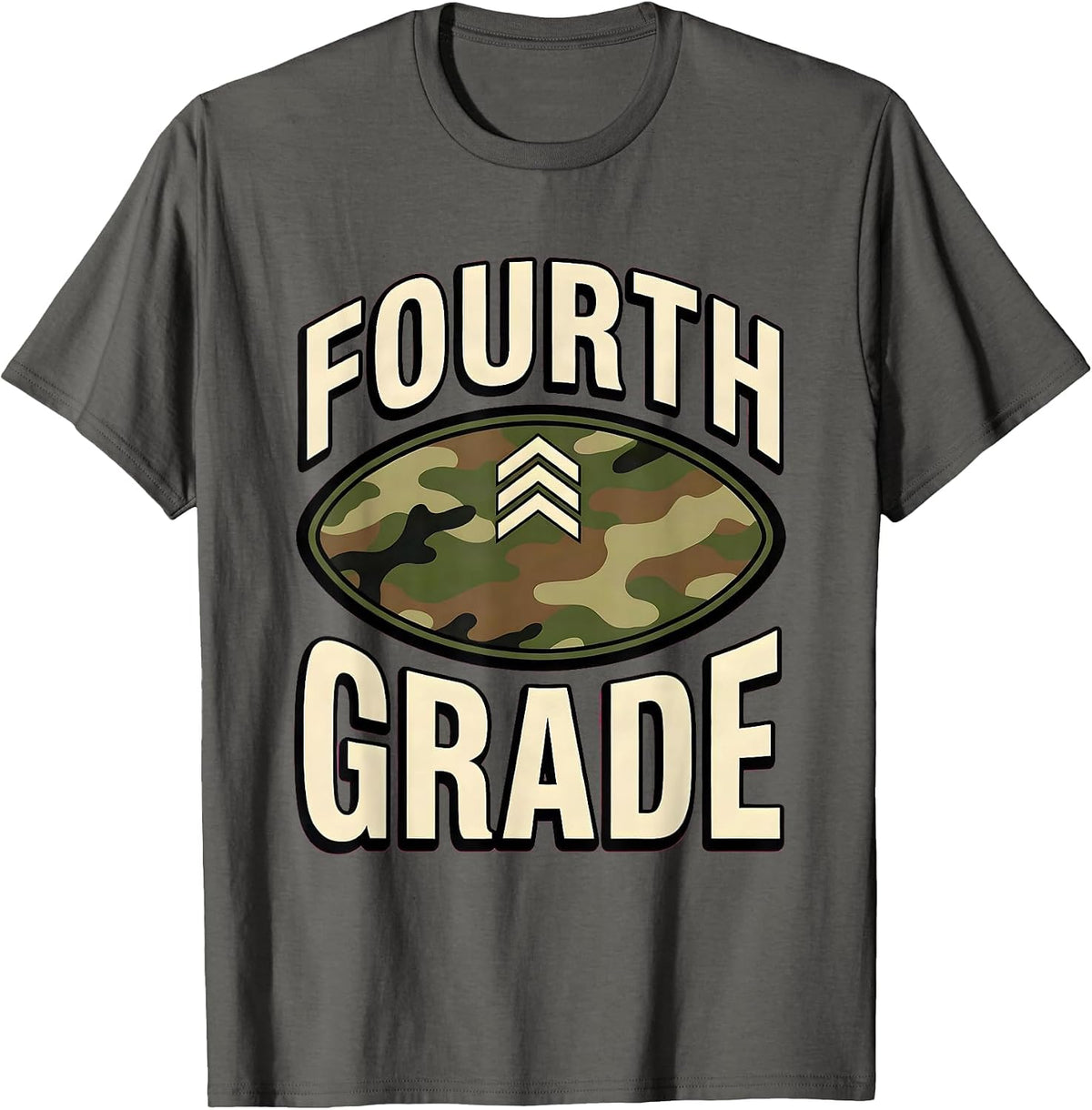 Men's Fourth Grade Camo Back To School Boy Teacher Back To School T-Shirt - Asphalt Grey