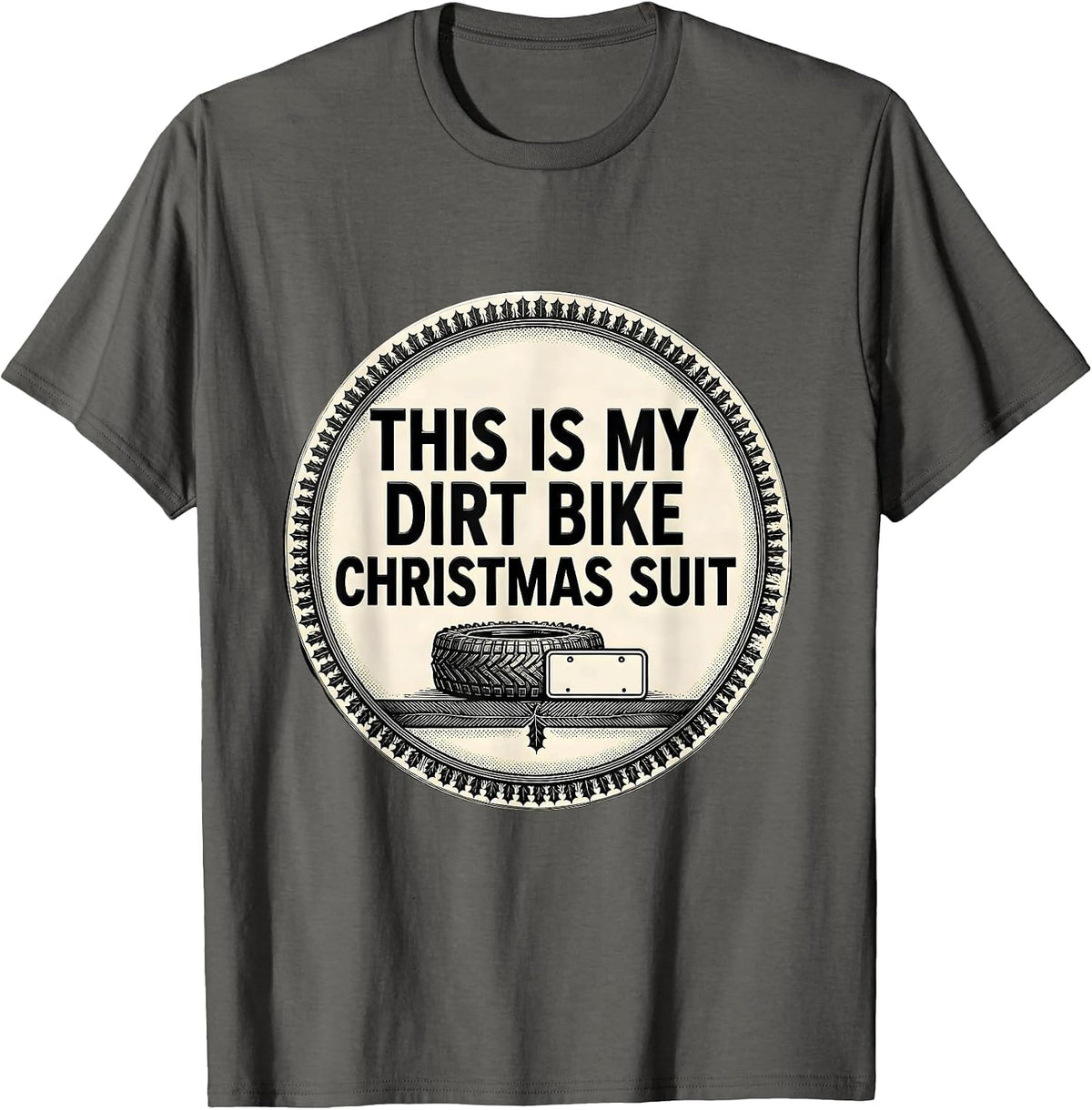 Men's This Is My Dirt Bike Christmas Suit Funny Biker Holiday T-Shirt - Asphalt Grey