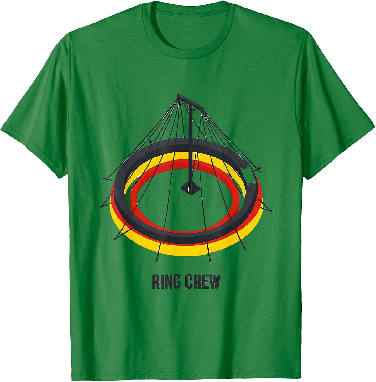 Men's Ring Crew Funny Circus Carnival Staff Party Costume T-Shirt - Kelly Green