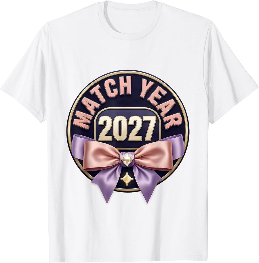 Men's Match Year 2027 Playful Festive New Year Eve Party Top T-Shirt - White