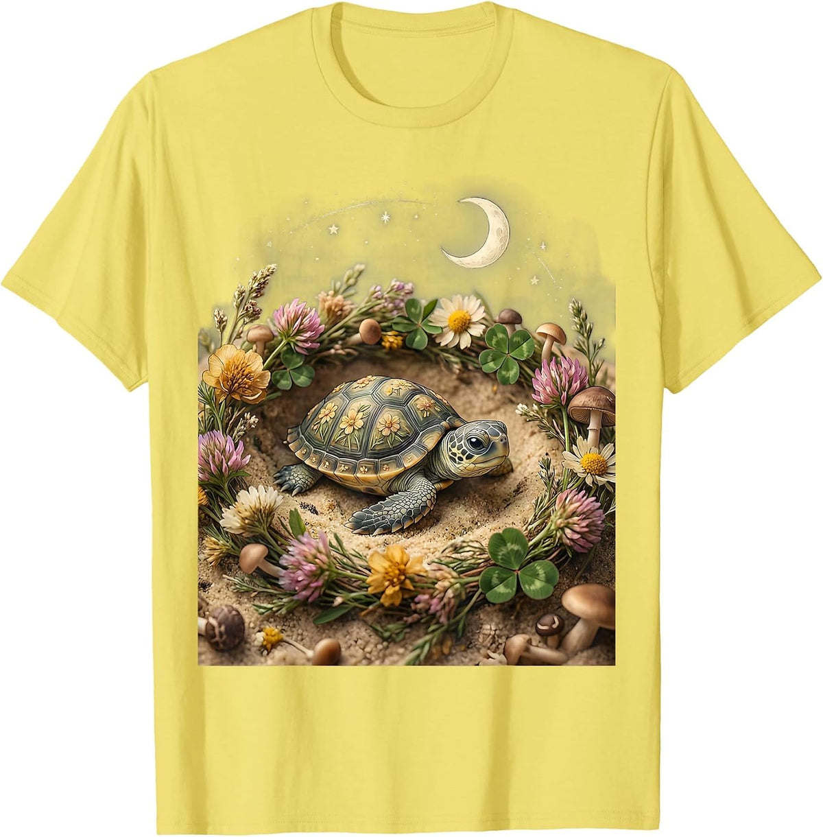 Men's Baby Sea Turtle Pregnancy Announcement Design T-Shirt - Lemon Yellow