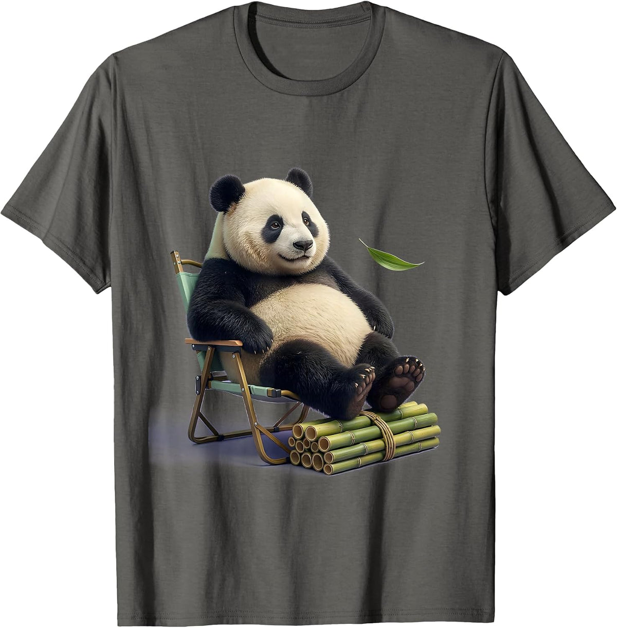 Panda Lounging Cute Kawaii Animal Lover Gift T-Shirt - Asphalt Grey