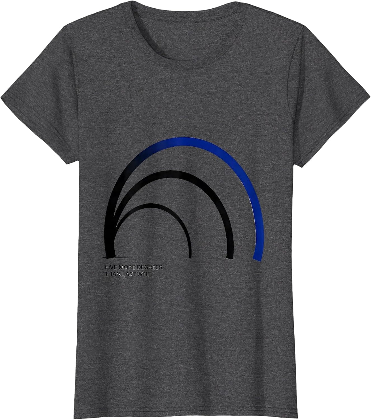 Women's Five More Degrees Than Last Week Funny Physical Therapist PT T-Shirt - Dark Heather Grey