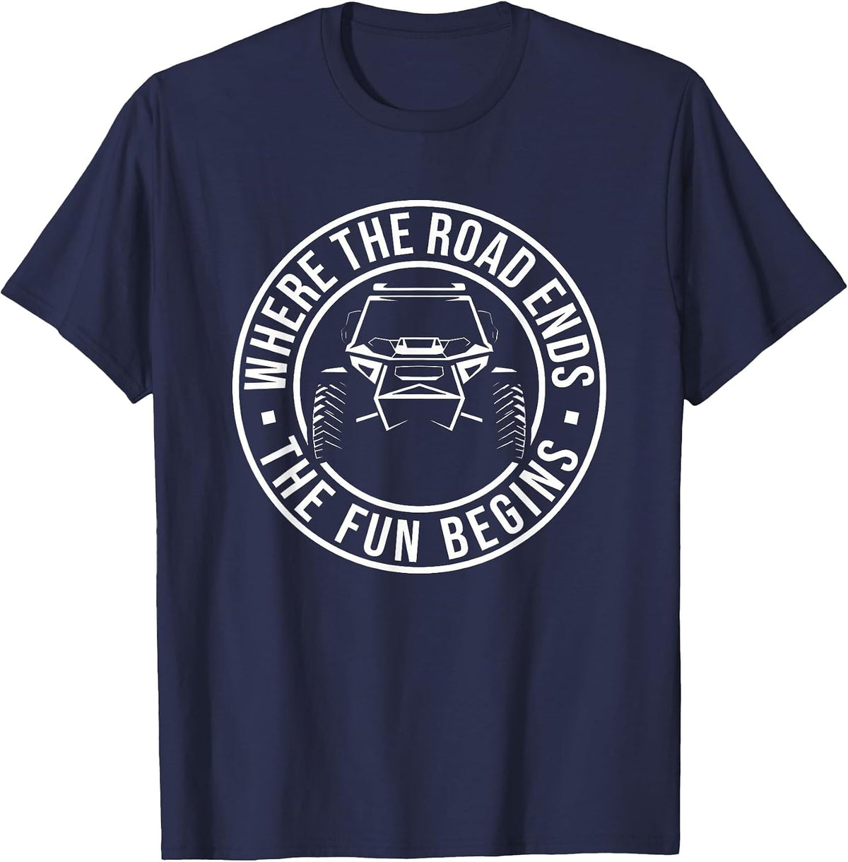 Offroading UTV Offroad Where The Road Ends Rock Crawling T-Shirt - Navy Blue