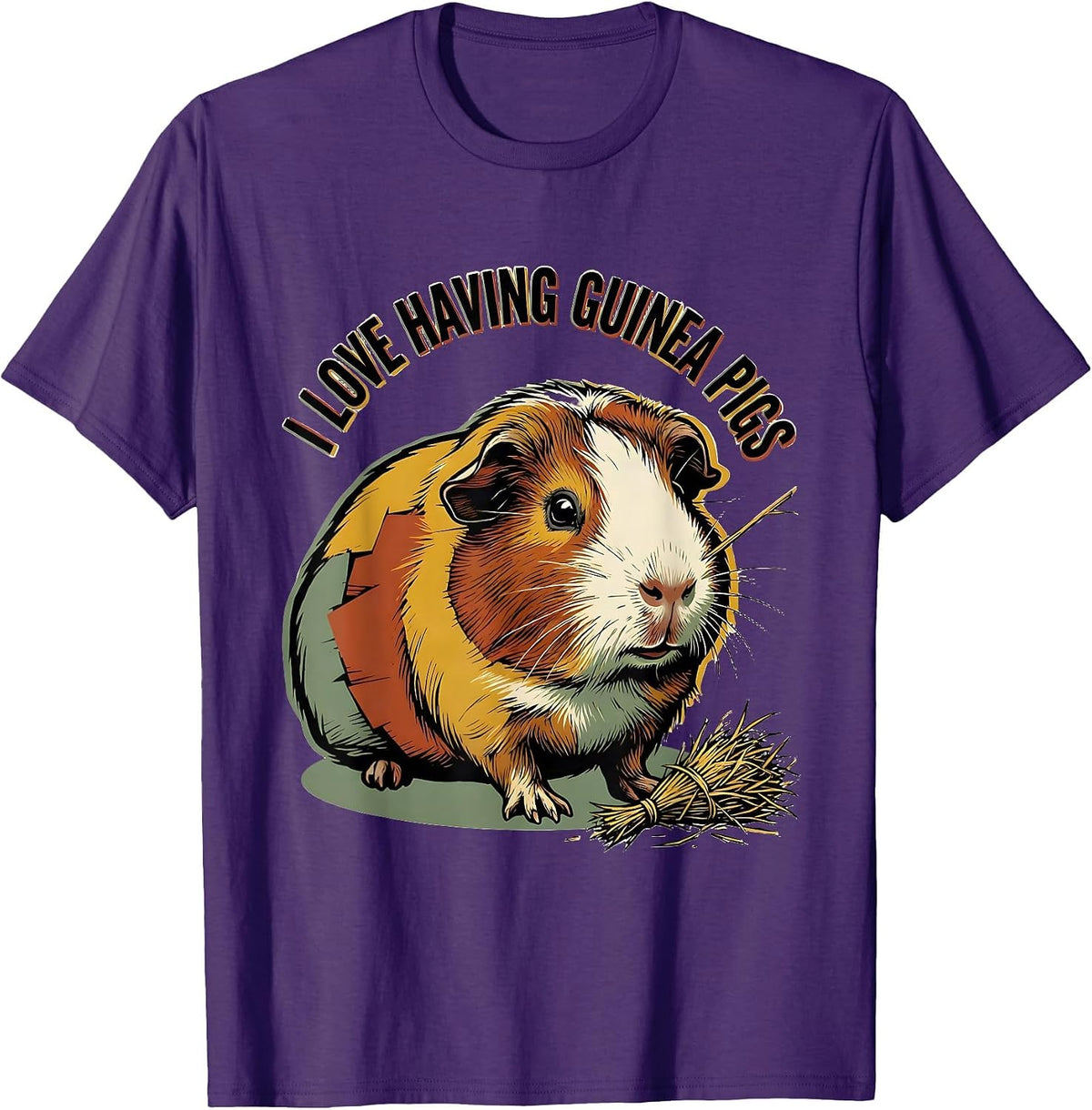 Men's I Love Having Guinea Pigs Cute Pet Lover Humor T-Shirt - Purple