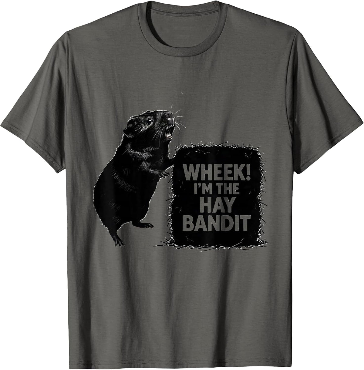 Men's Wheek! I'm The Hay Bandit Funny Guinea Pig Cavy Lover Gift T-Shirt - Asphalt Grey