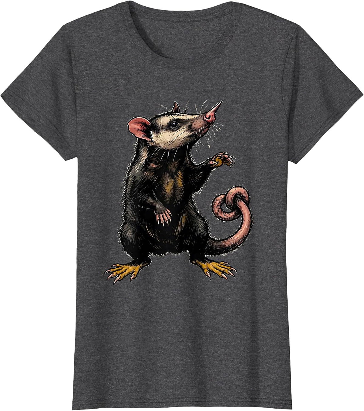 Women's Opossum Bowing Meme Humor Animal Lover Gift T-Shirt - Dark Heather Grey