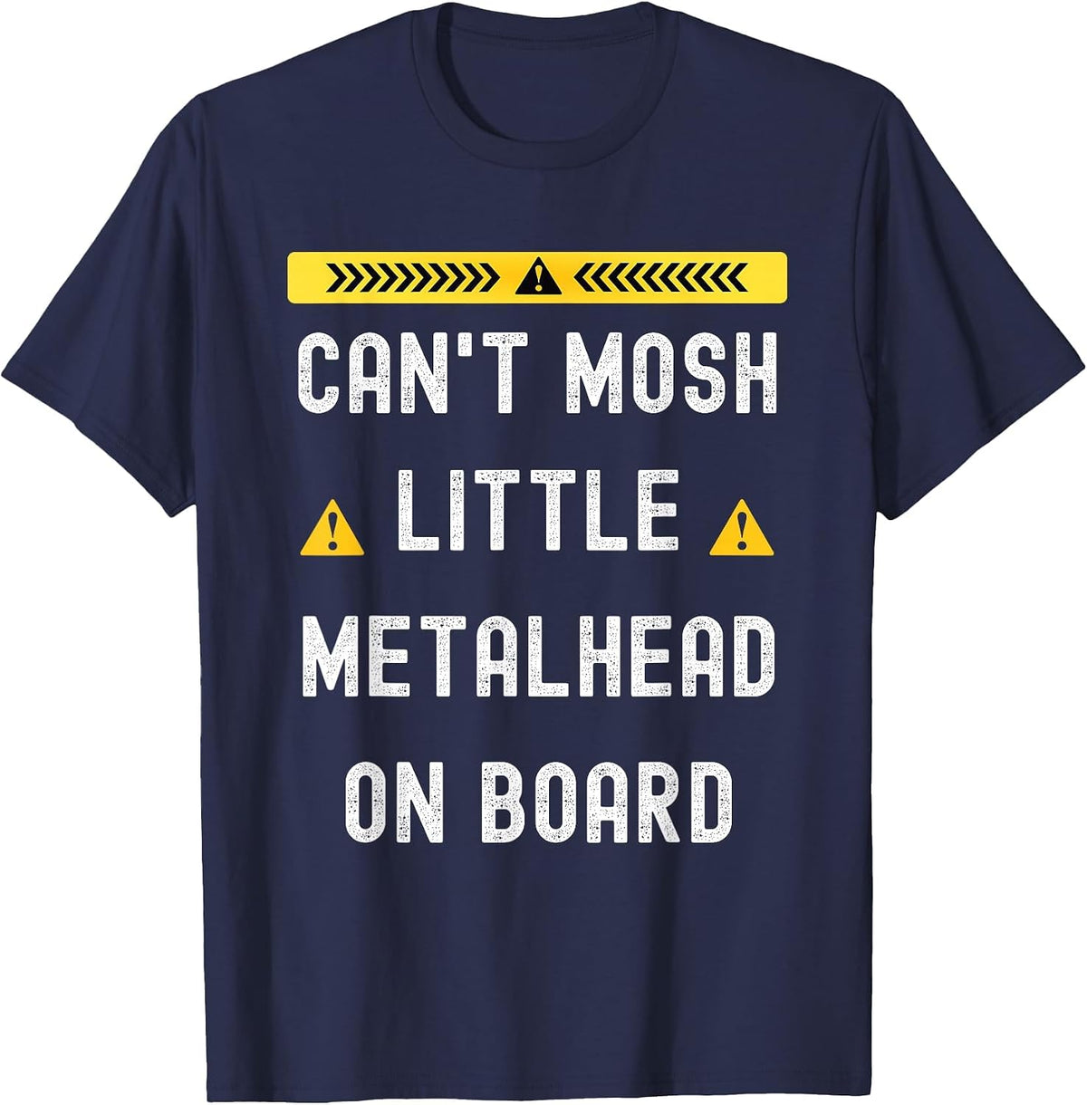 Heavy Metal Baby Can't mosh Little Metalhead on Board T-Shirt - Navy Blue