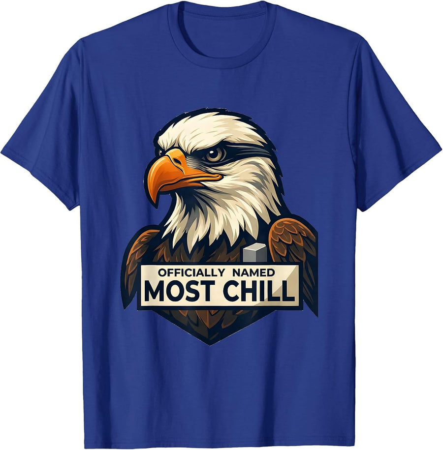 Officially Named Most Chill Eagle Mascot Humor Novelty T-Shirt - Royal Blue