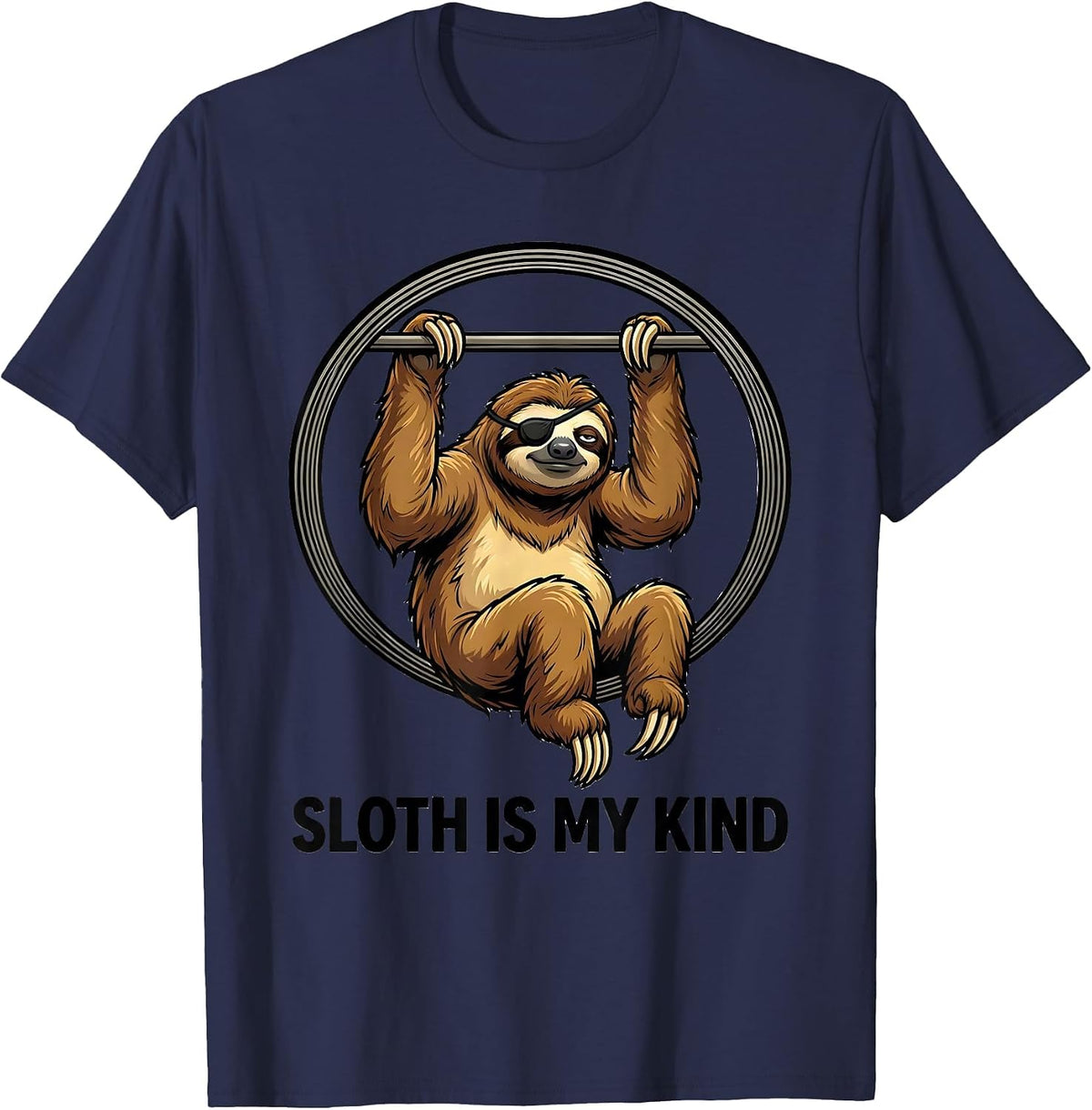 Men's Sloth Is My Kind Funny Sloth Lover Humor Animal Lover T-Shirt - Navy Blue