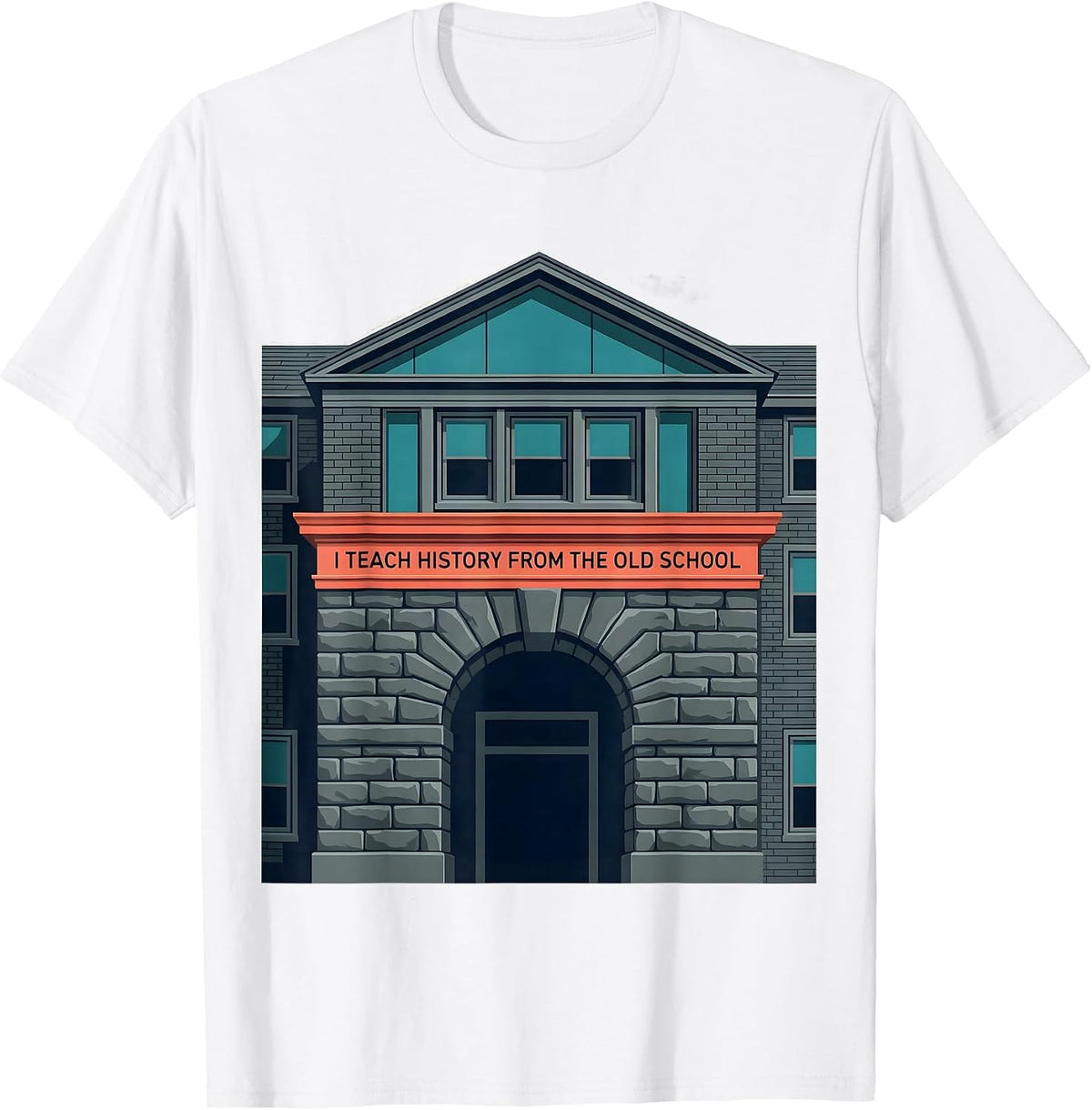 Men's I Teach History From The Old School Funny History Teacher T-Shirt - White