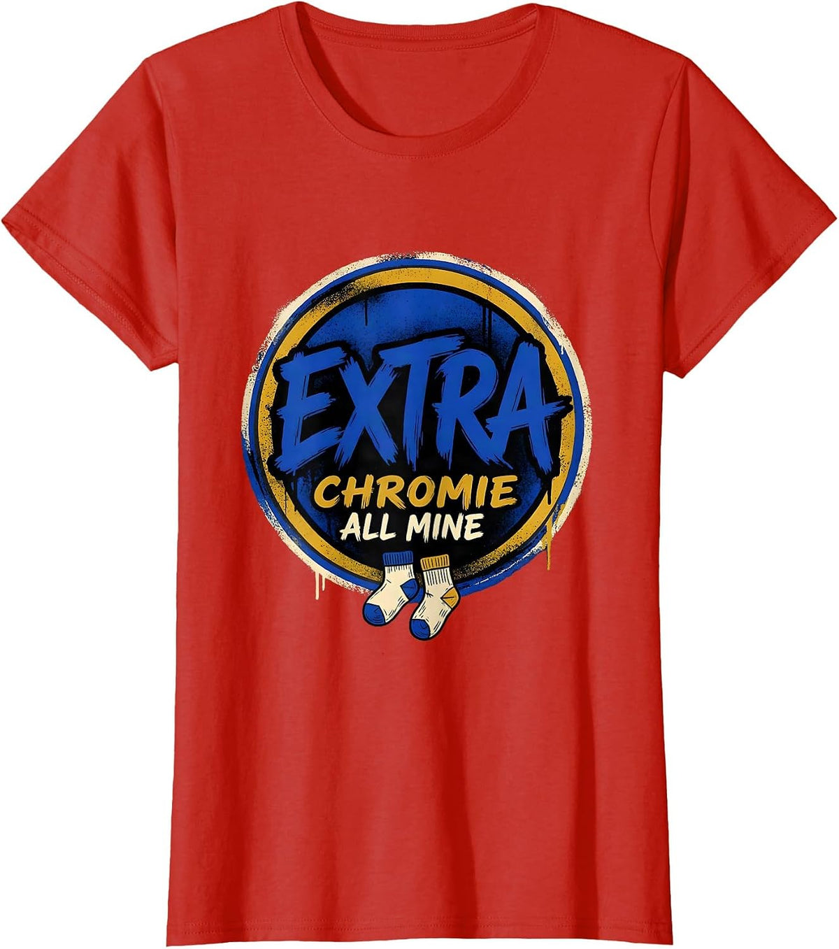 Extra Chromie All Mine Bold Hand-Lettered Down Syndrome T-Shirt - Red