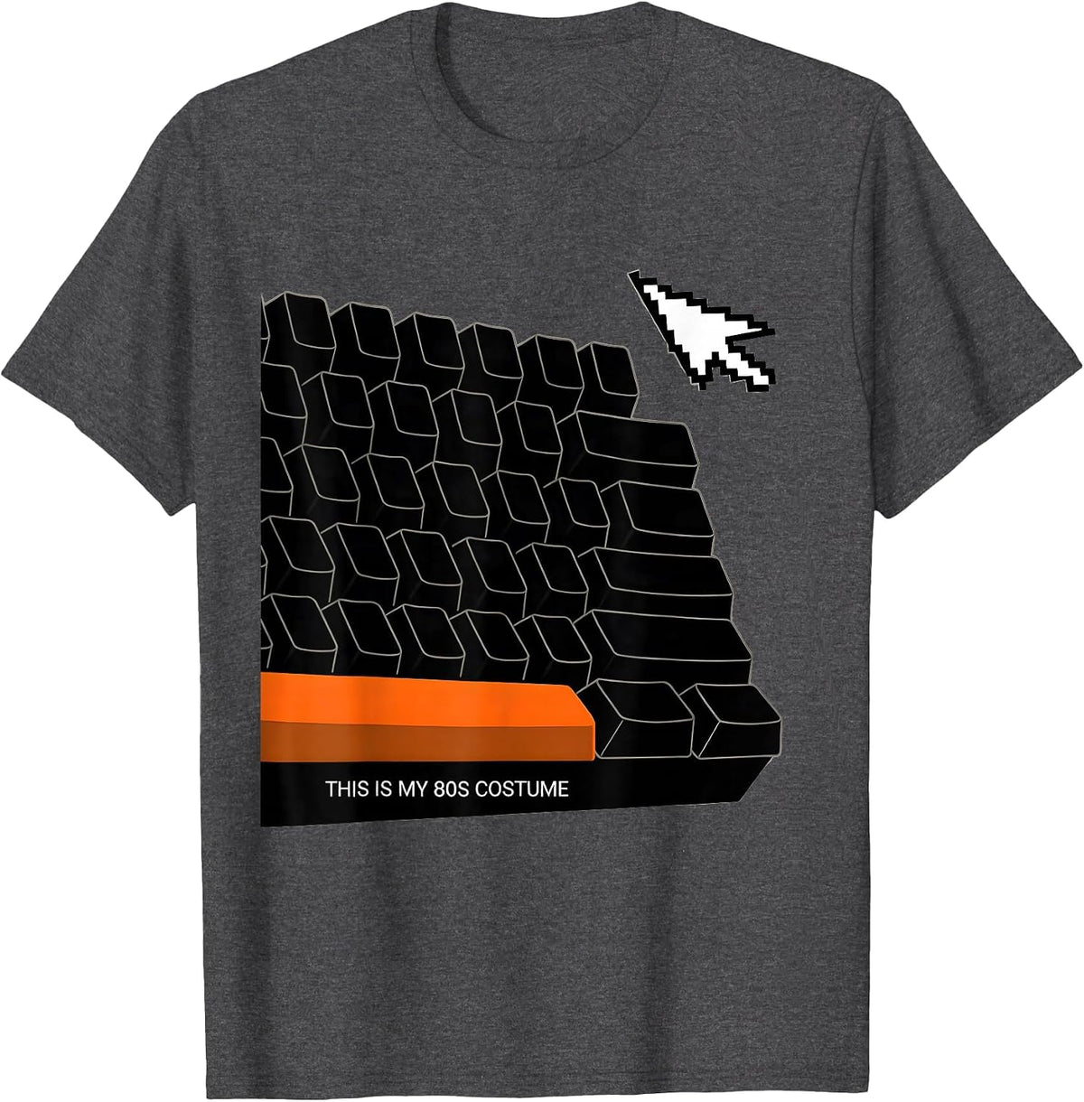 Men's This Is My 80s Costume Brutalist Retro Party Throwback T-Shirt - Dark Heather Grey