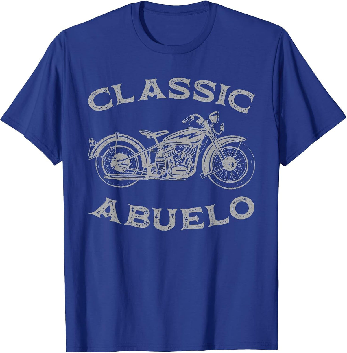 Vintage Classic Abuelo Motorcycle Graphic Mens Grandpa Biker T-Shirt - Royal Blue