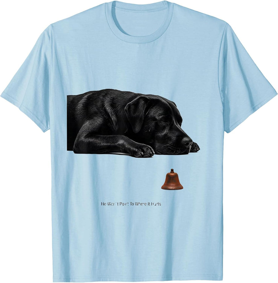 Men's He Won't Point To Where It Hurts Funny Veterinarian Vet Tech T-Shirt - Baby Blue