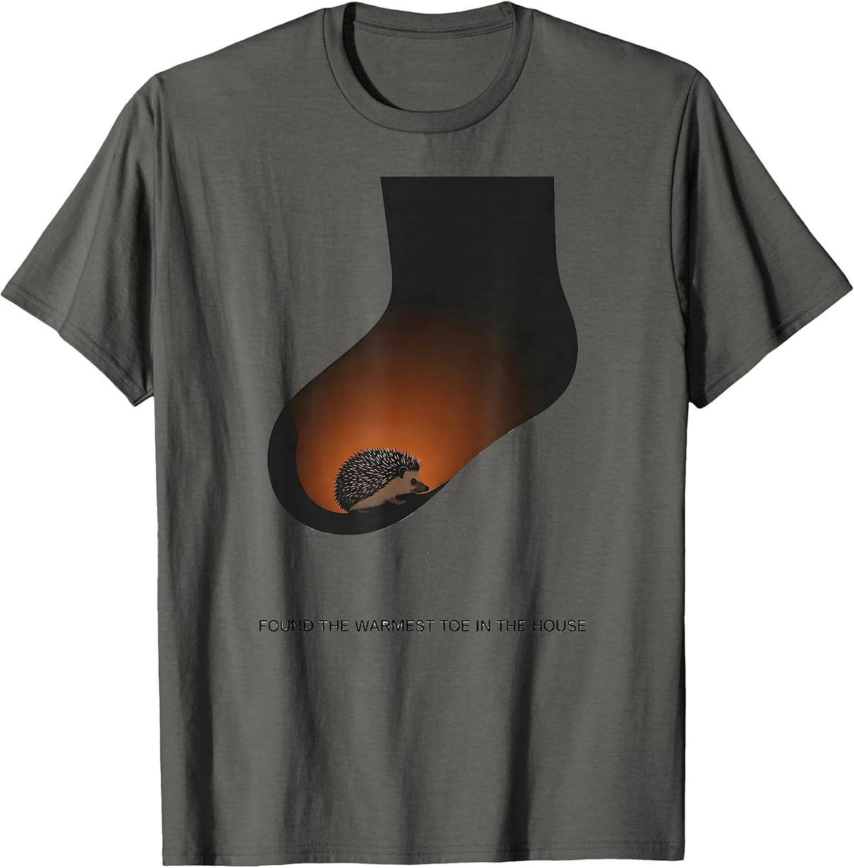 Men's Found The Warmest Toe In The House Cute Hedgehog Christmas T-Shirt - Asphalt Grey